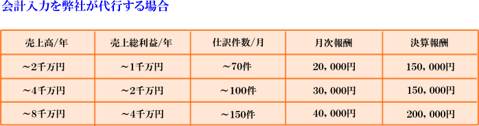 会計入力を弊社が代行する場合